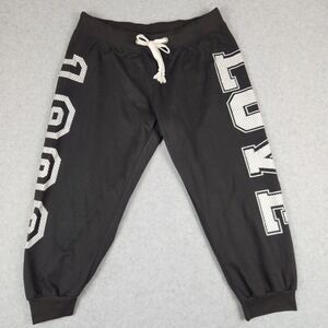 Coco Limon Mens XL Black LOVE 1983 Graphic Joggers Cropped Sweatpants RN131705